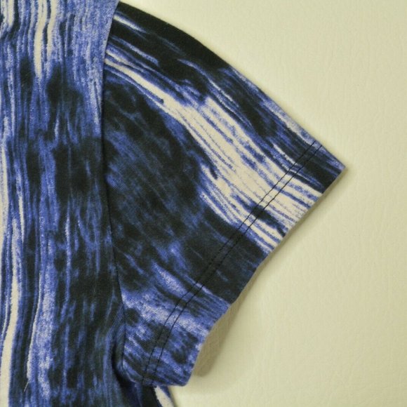 Simply Vera Wang Sz XS Womens‎ BLUE Black STRETCH Cotton Pullover T-Shirt TOP - Picture 5 of 9